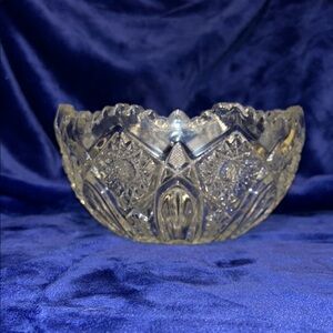 LE Smith Hobstar Crystal Cut Glass Bowl
